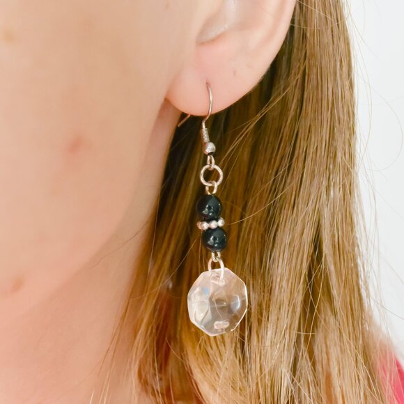 Elegant Beaded Drop Earrings, Handmade Hypoallergenic Jewelry - Picture 4 of 5